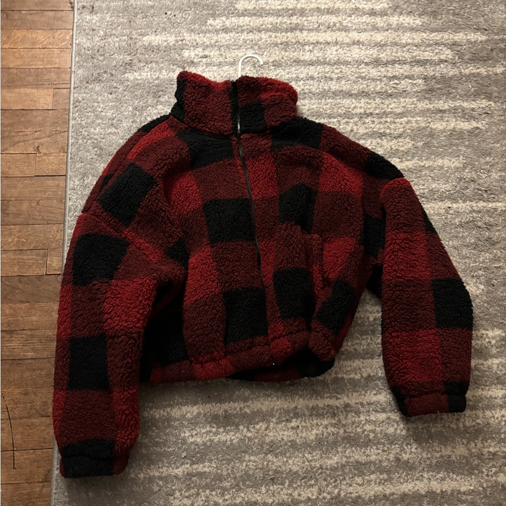 SO Red and Black Sherpa Jacket